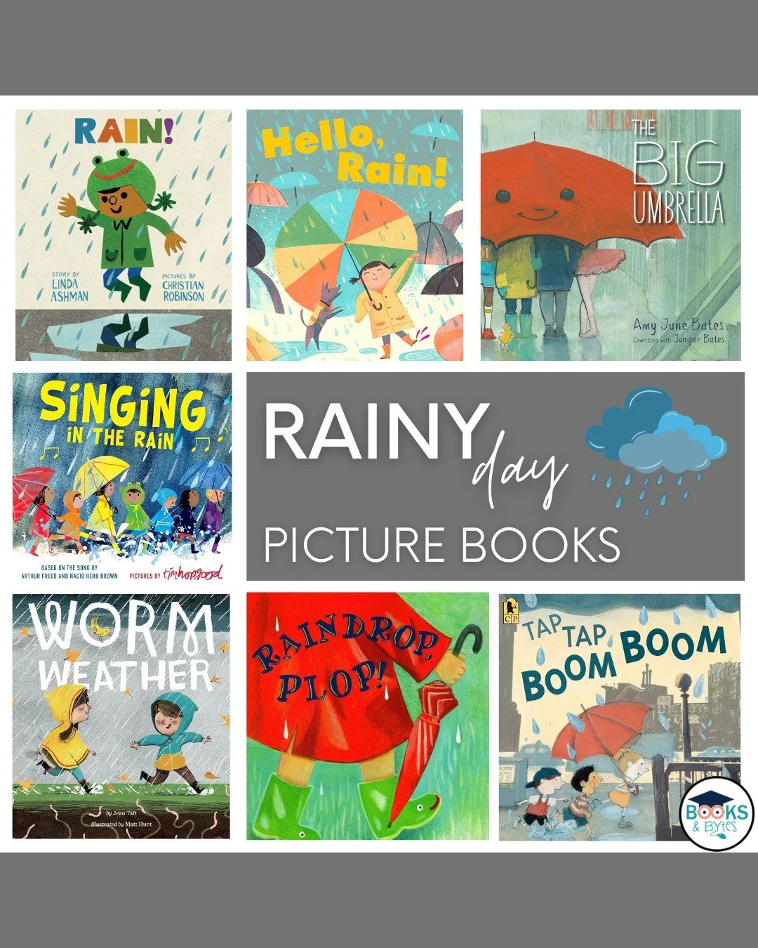🌧️ Rain, rain&hellip; don&rsquo;t go away (just yet!)

It&rsquo;s the perfect excuse for some rainy day reading ☔📚

Here are a few cozy favourites:
☔ Rain - Linda Ashman
☔ Hello Rain! - Kyo Maclear
☔ The Big Umbrella - Amy June Bates
☔ Singing in t