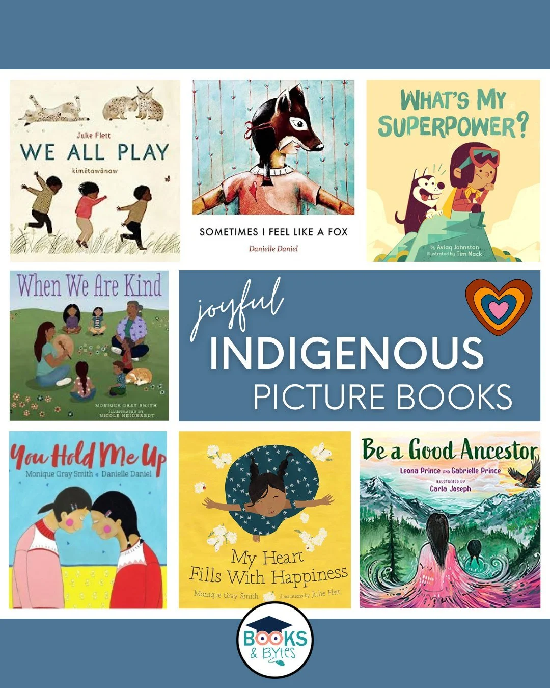 ⭐Indigenous History Month READS!⭐

Although we need to acknowledge and learn about the wrongs of the past, it is also important to celebrate Indigenous achievement and joy!

Here are some joyful books I love!

✳️ We All Play - Julie Flett
✳️ Sometime