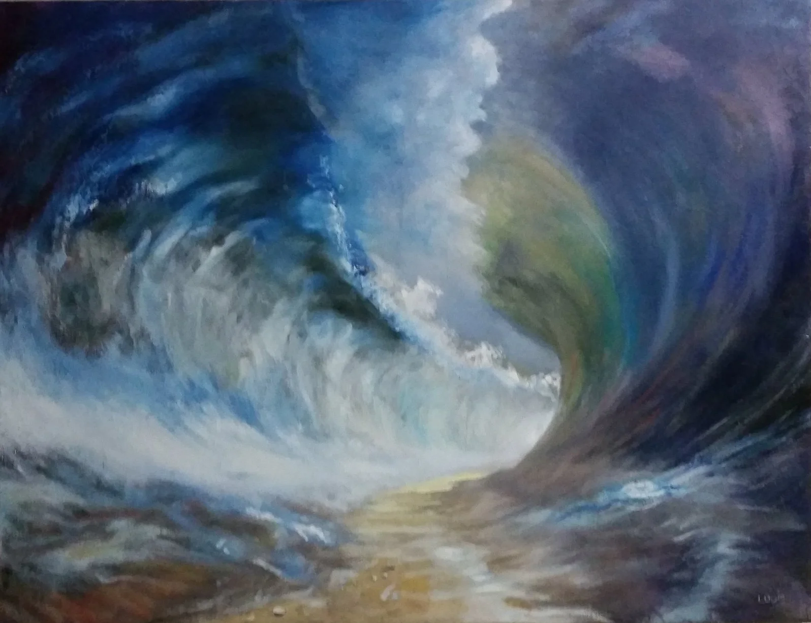 Blue Warring Seas Oil on canvas. #A135