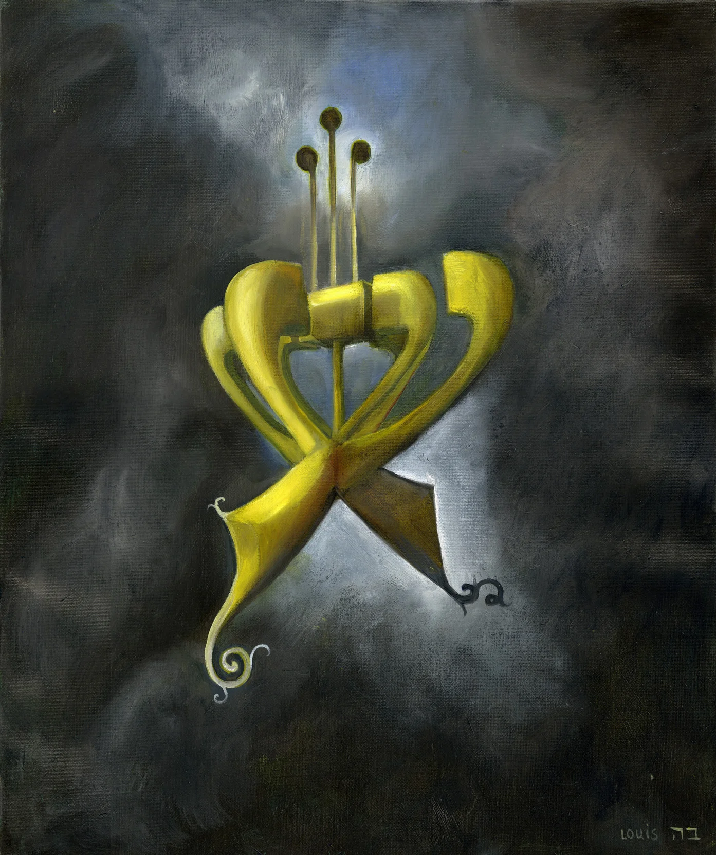 Suspended Letters Oil canvas. #A160