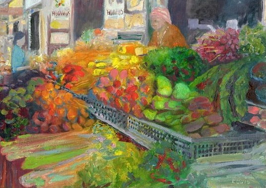 Jaffa Market 28 x 40 cm, oil on Belgian linen. #A108 - 2016