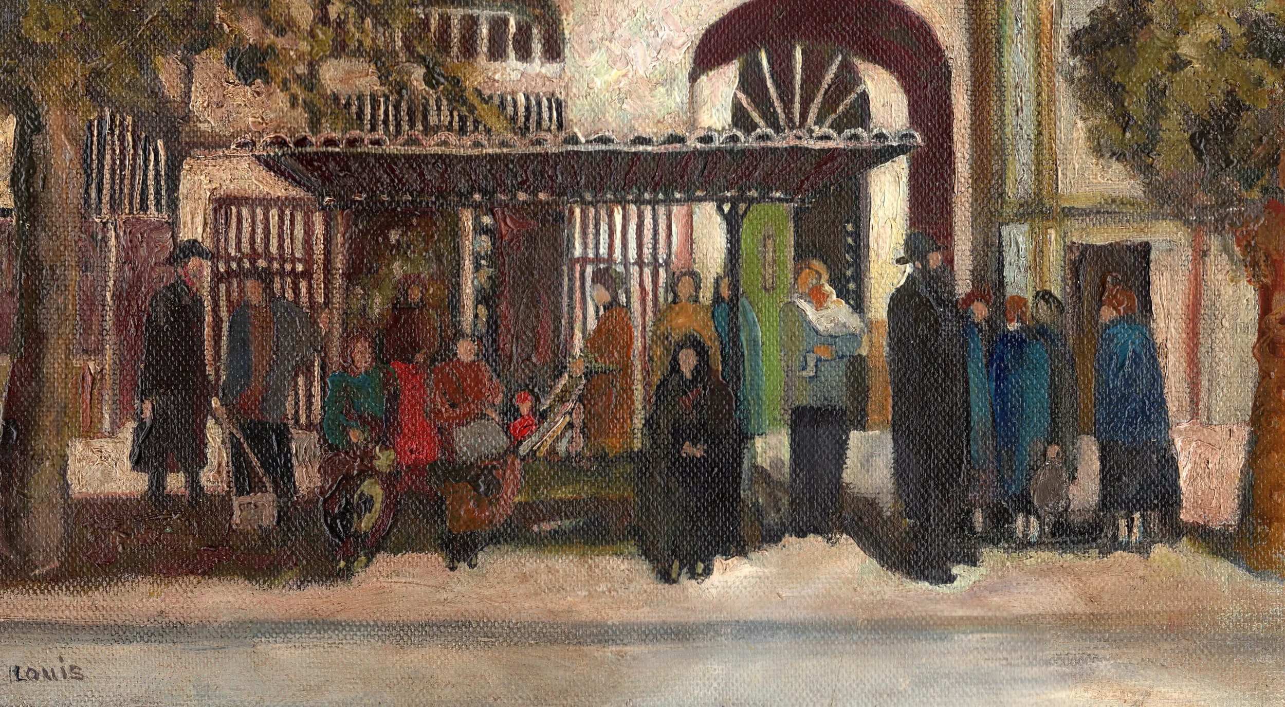 Bus Stop Gathering II 20 x 35 cm, oil on linen. #A190