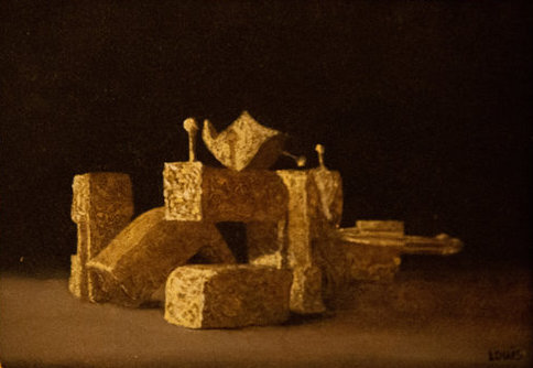 Engraved Letters 33 x 27 cm, oil on canvas. #A109