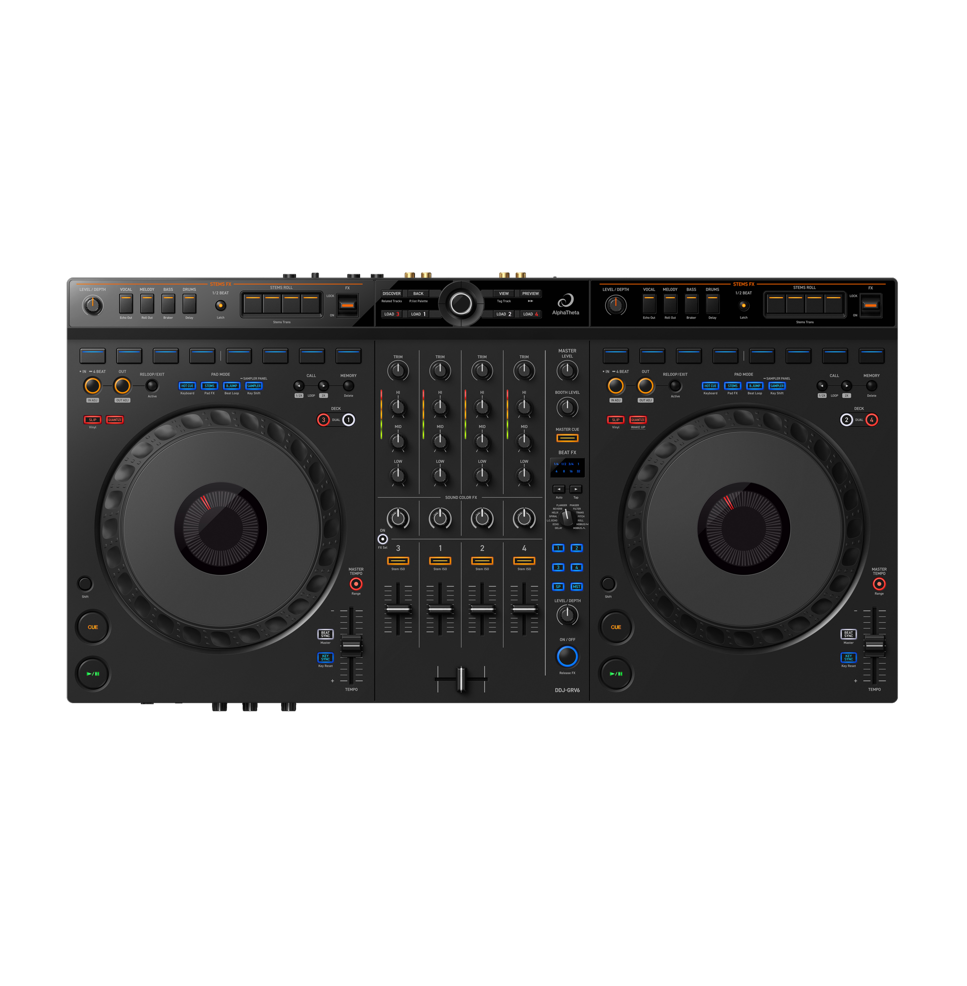 AlphaTheta DDJ-GRV6 Front