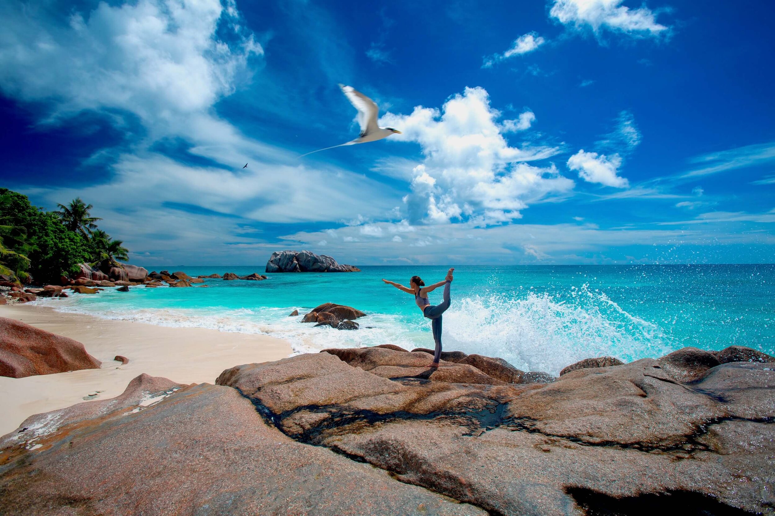 Yoga en la isla de Cousine
