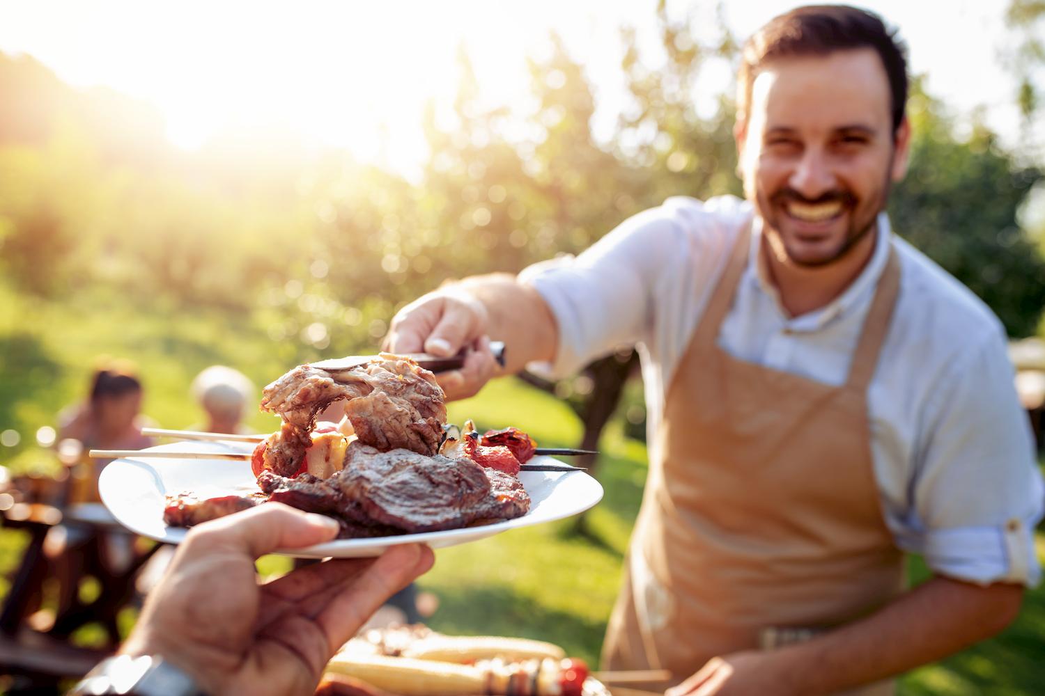 Man grilling