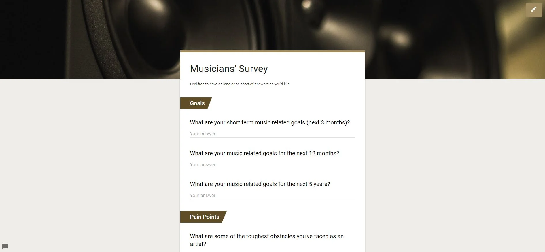 User Survey
