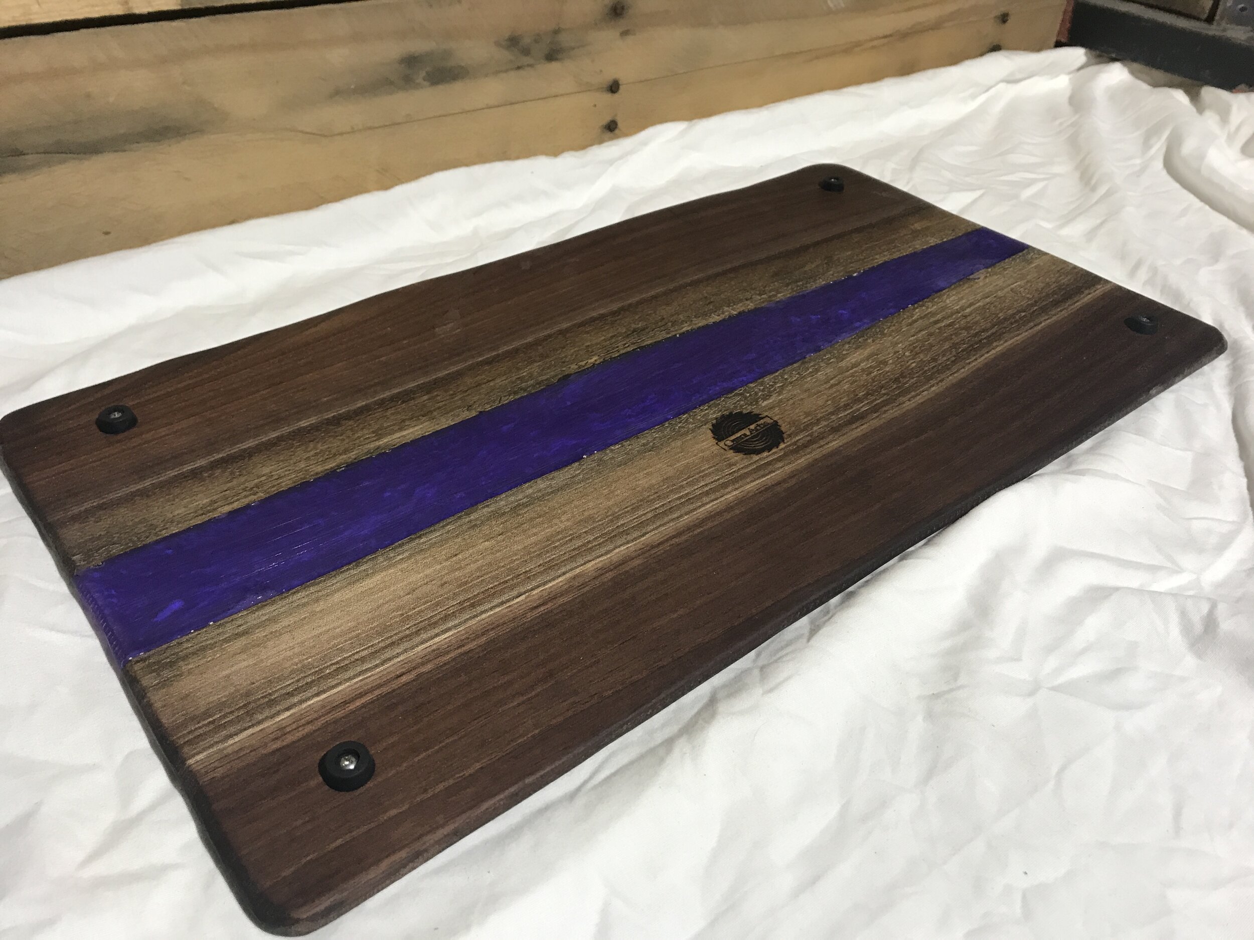 serving tray Black walnut and epoxy cutting board charcuterie board