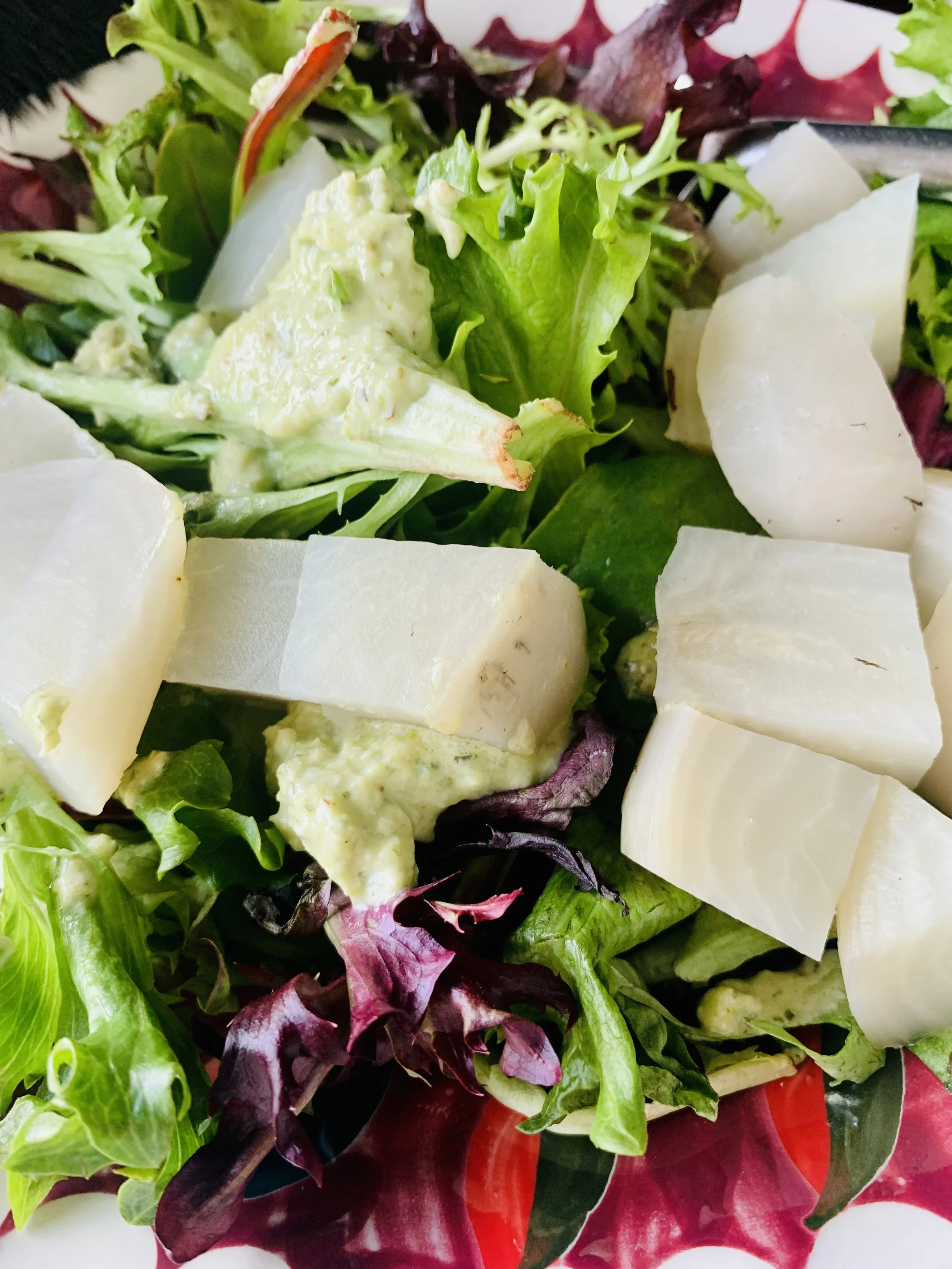 Beet salad with green goddess dressing