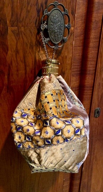 Gold and Green Gate Top Purse/Reticule — Just Pure Elegance