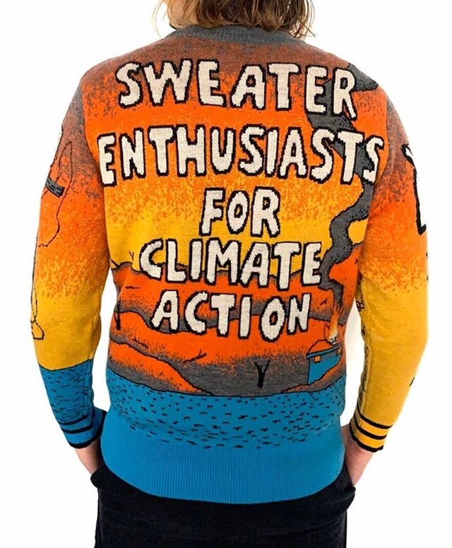 What&rsquo;s the most punk rock garment? A sweater, of course!
.
This @wah_wah_australia sweater makes a statement bolder than what you read on the back of the garment. It&rsquo;s exciting because of the bigger picture of political statement sweater 