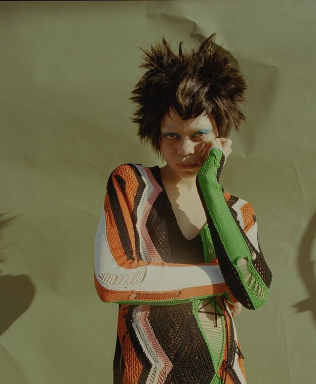 Photo of @sleepy.angel shot by @nadineijewere for @vogueitalia . Styled by @saravanpe and hair by @junyahair 💚