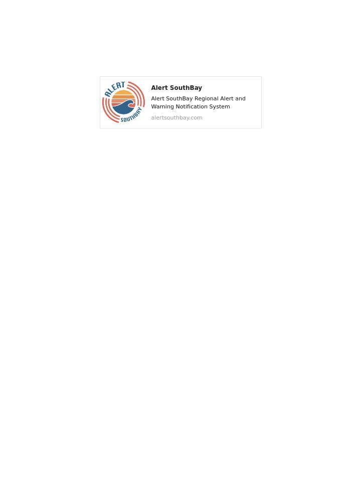 Public Alert and Warning — Alert SouthBay Public Alert and Warning — Alert SouthBay