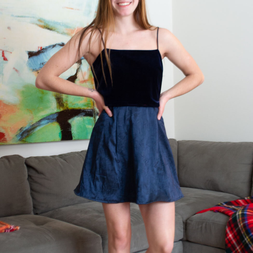 Half and Half Spaghetti Strap Dress (S)