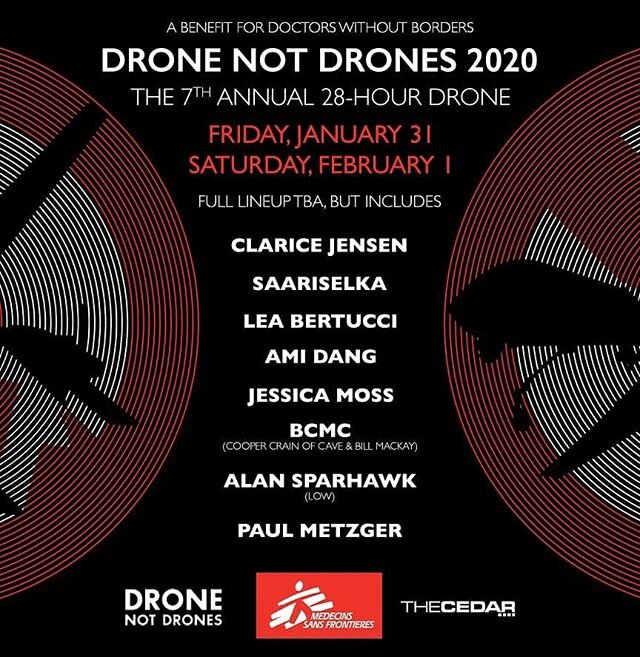 Minneapolis: We are thrilled to join this lineup at Drone Not Drones in a few weeks!