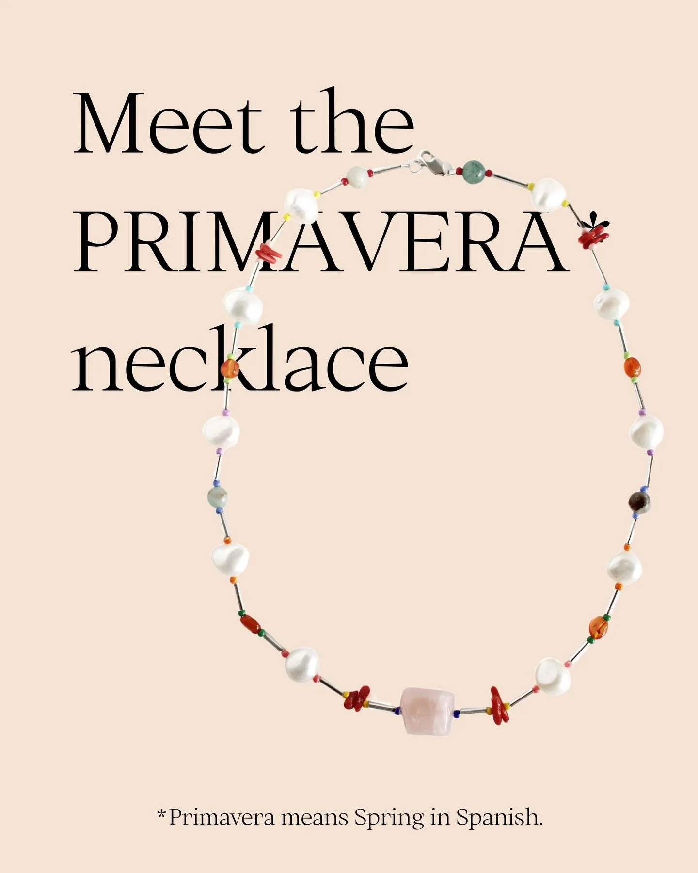 Primavera is an ode to the return of light ☀️
Inspired by spring in Mexico, when jacarandas bloom and the air feels warmer, this necklace brings together freshwater pearls and rose quartz in soft, luminous balance.
A piece designed to feel fresh, eff