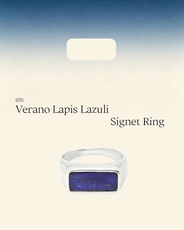 A little bold, a little mystical. Inspired by Frida Kahlo&rsquo;s Blue House in Mexico City, the Verano Signet Ring pairs vibrant lapis lazuli with geometrical forms.
Wear it solo or stack it your way. 💙