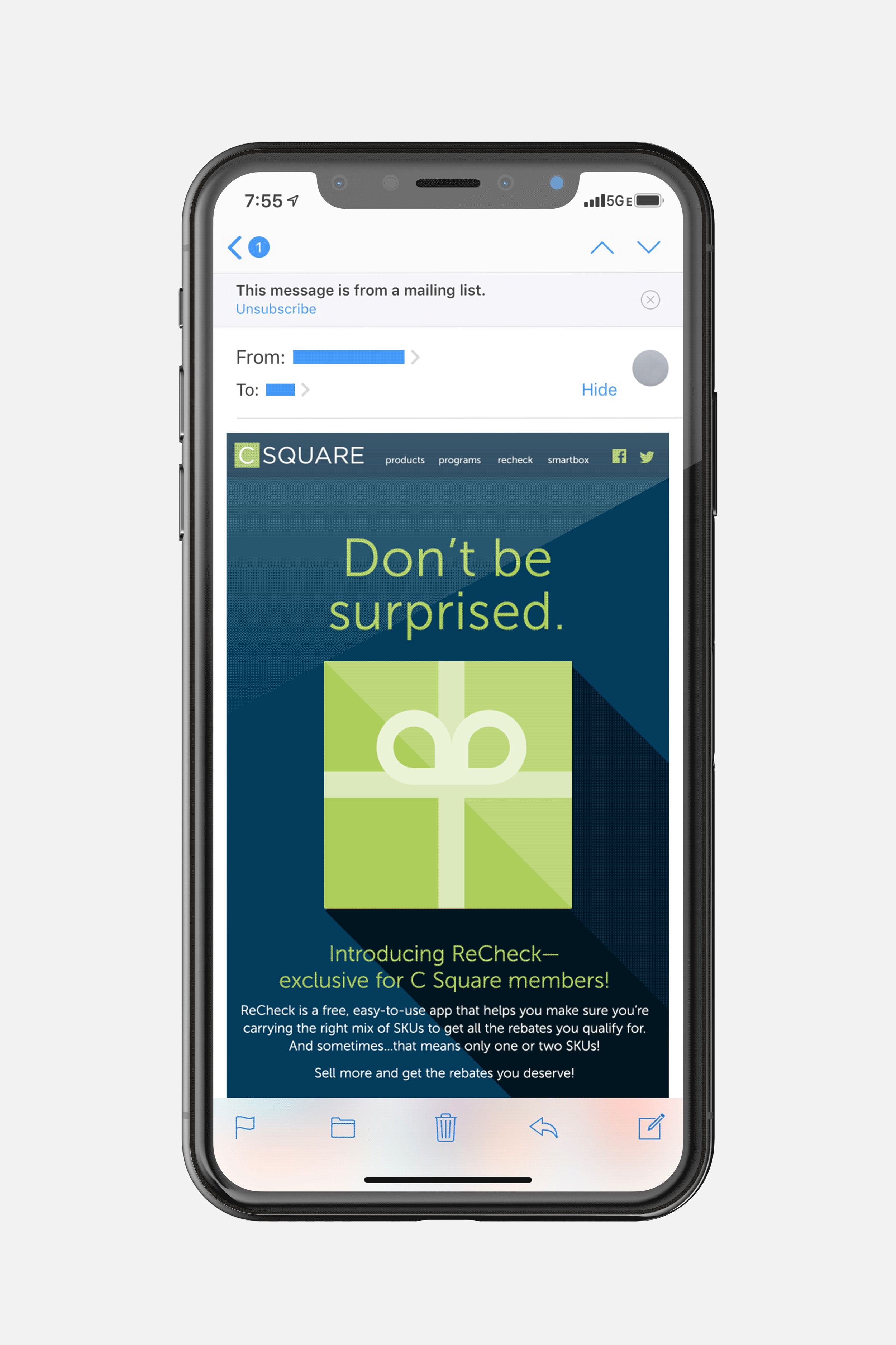 RECHECK Independent convenience store rebate launch email