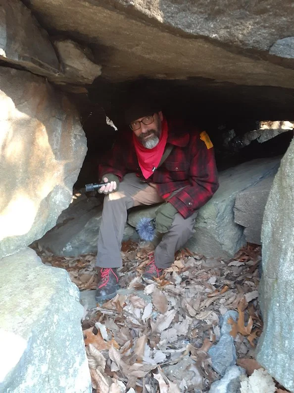 Chad inside the hermit's cave