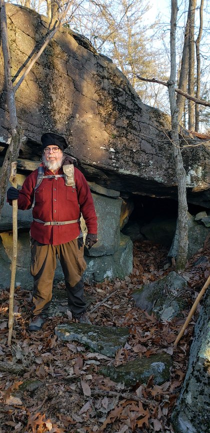 Timothy outside the hermit's cave