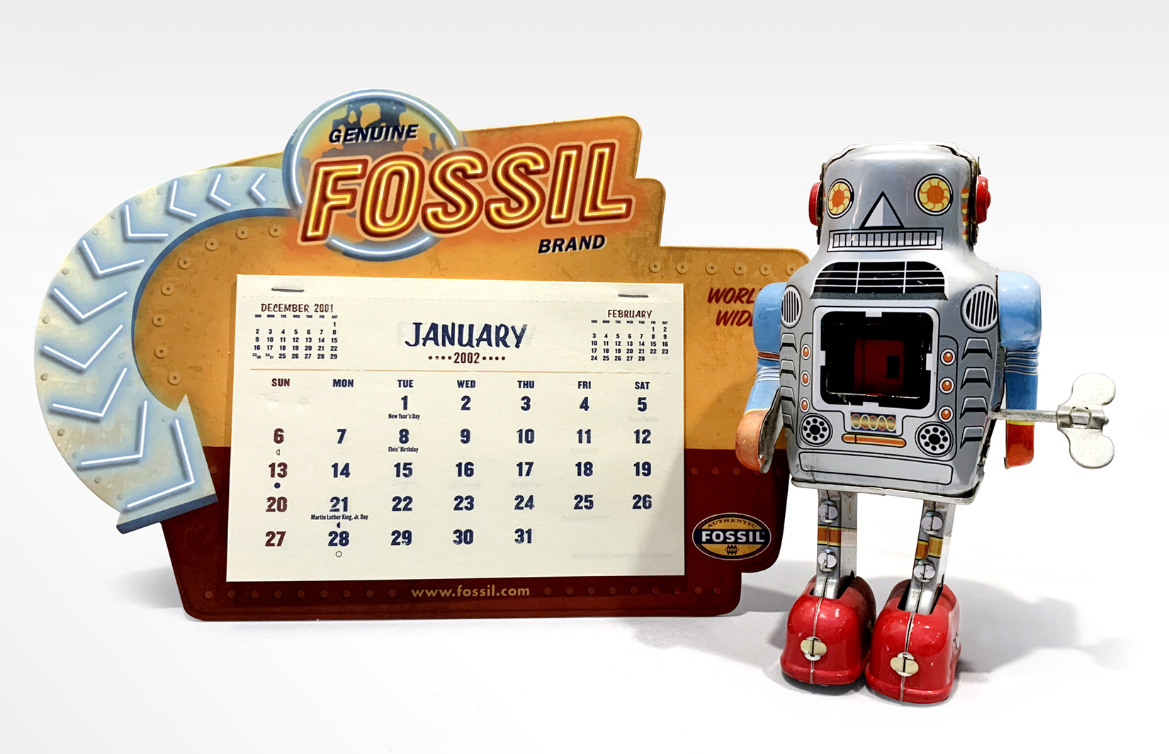 FOSSIL BRAND 2002 DESK CALENDAR
