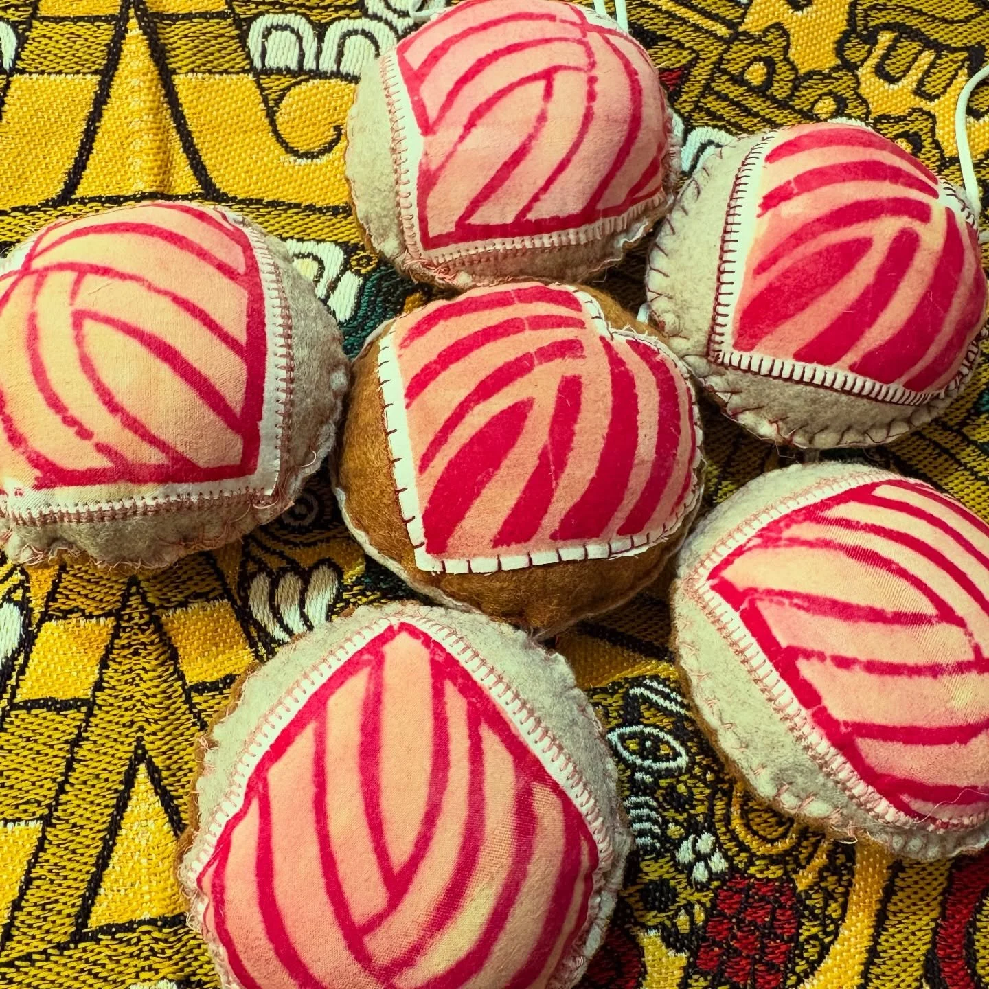 Join me at @eco.centro.satx this weekend at the Green Santa Holiday Market! 

Mini conchas and little mariachi inspired pi&ntilde;ata ornaments. More about the making in upcoming posts.

Glad to join this handmade and sustainable market every time.