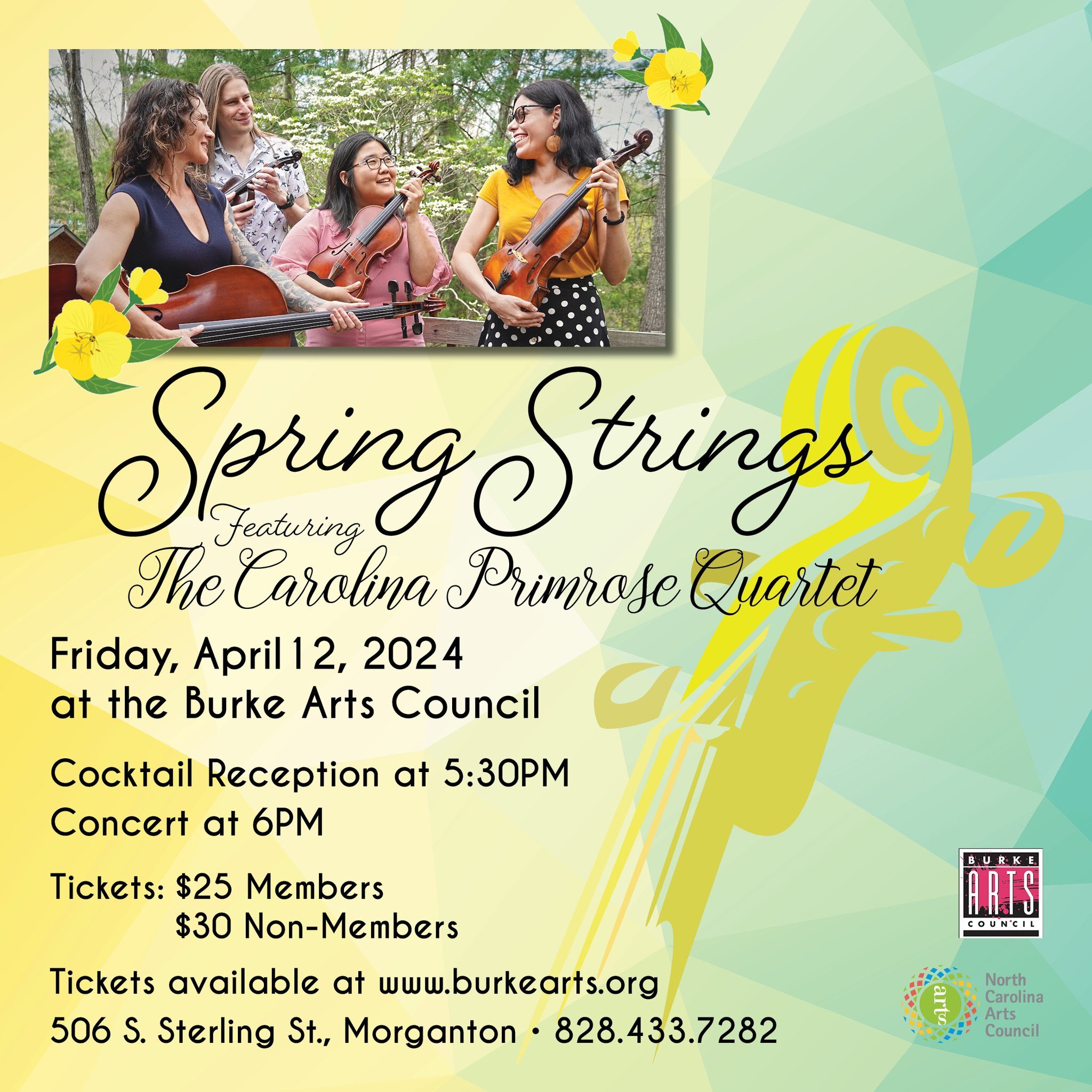 Please consider supporting the @carolina_primrose_quartet for their upcoming concert- You might just see some of our very own musicians there 😎😎😎

https://burkearts.org/2024/02/spring-strings/