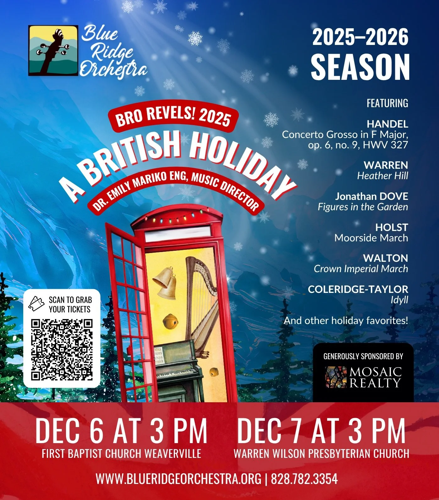 BRO Revels! 2025: A British Holiday, December 6th &amp; 7th. Reserve your seats today!