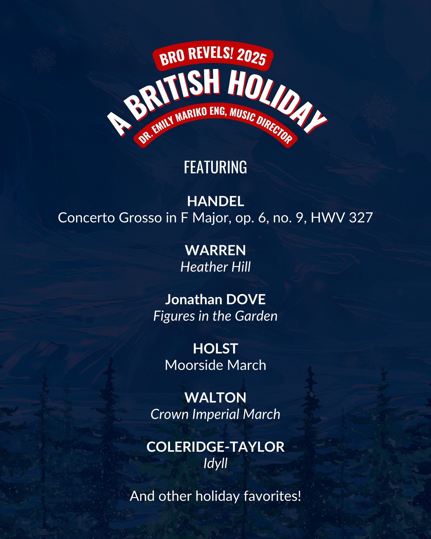 💙 Hey Asheville... we can't wait to share Revels! 2025: A British Holiday with you this weekend! 💙

BRO Revels! 2025: A British Holiday
Dr. Emily Mariko Eng, Music Director

🌲 December 6, 3pm - First Baptist Church Weaverville (@fbcweaverville)
🌲