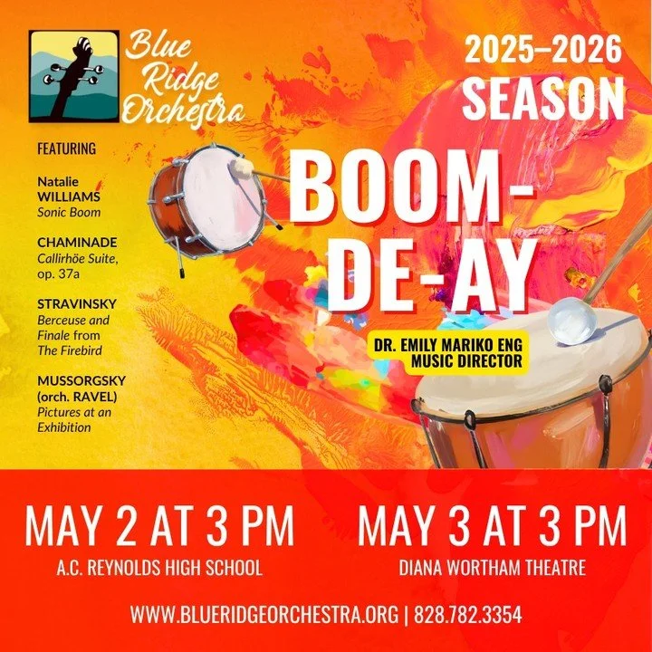In Tune: Blue Ridge Orchestra, April 2026
BRO Goes out with a "Boom" in May. See what we've been up to!