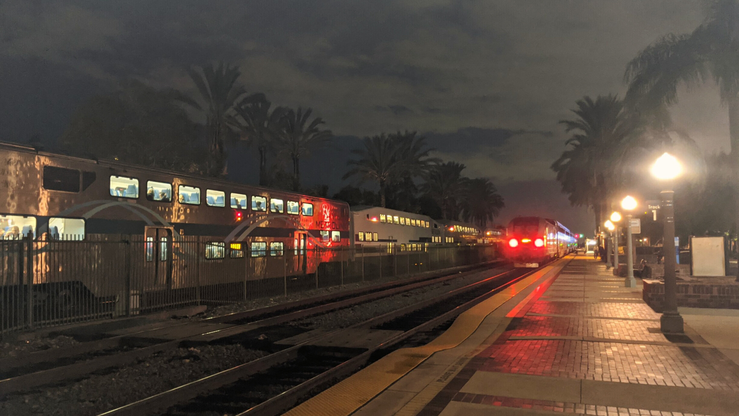 Peak hour at Fullerton, CA, on a damp November evening. Photo by Alex Lewis, 2019.  