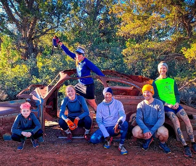 Great social run this morning on the new Girdner Trails in West Sedona! @singingcoyotes @nadine_renae @ownyourrun