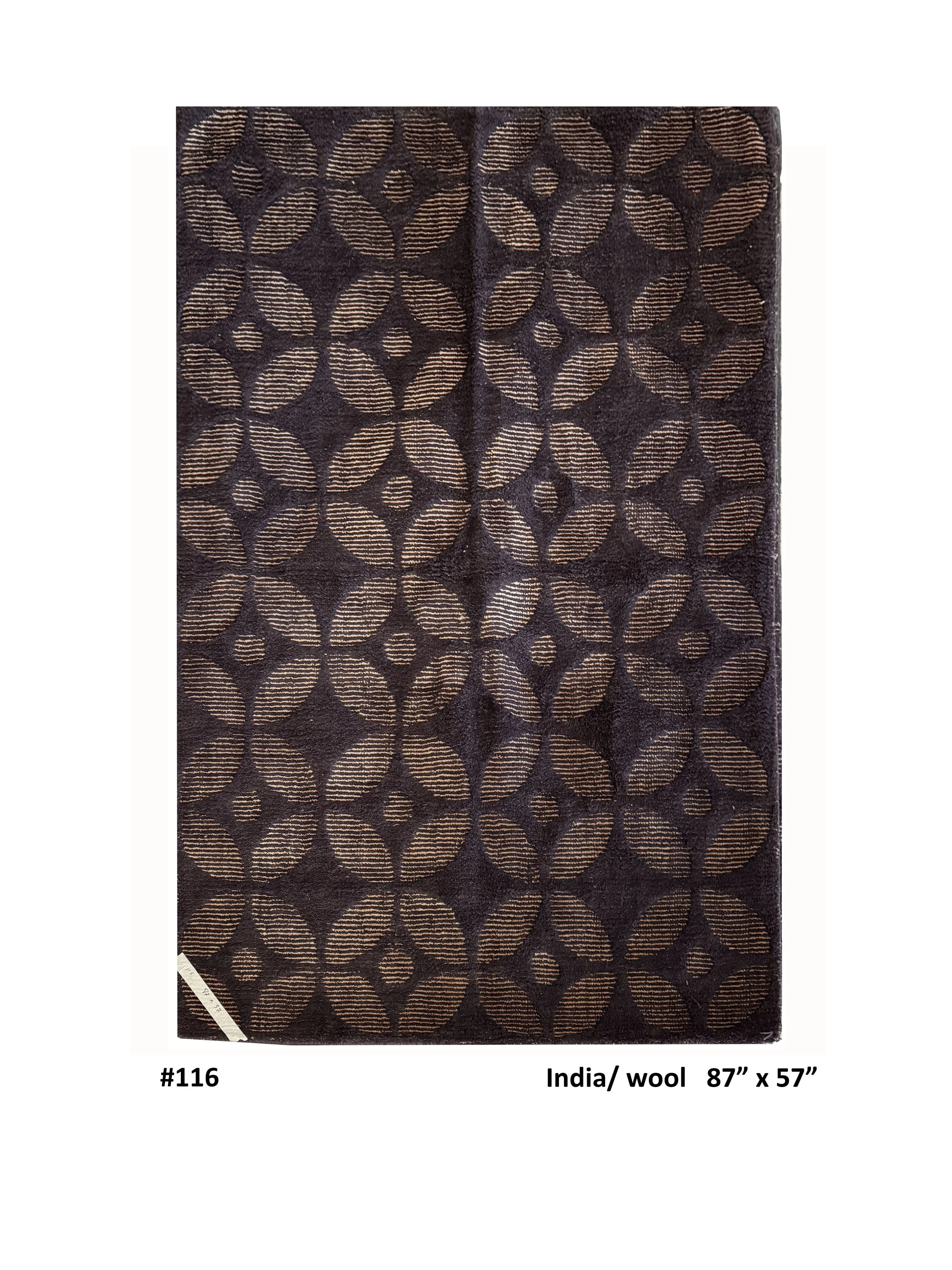 #116 India-wool, 87" x 57"