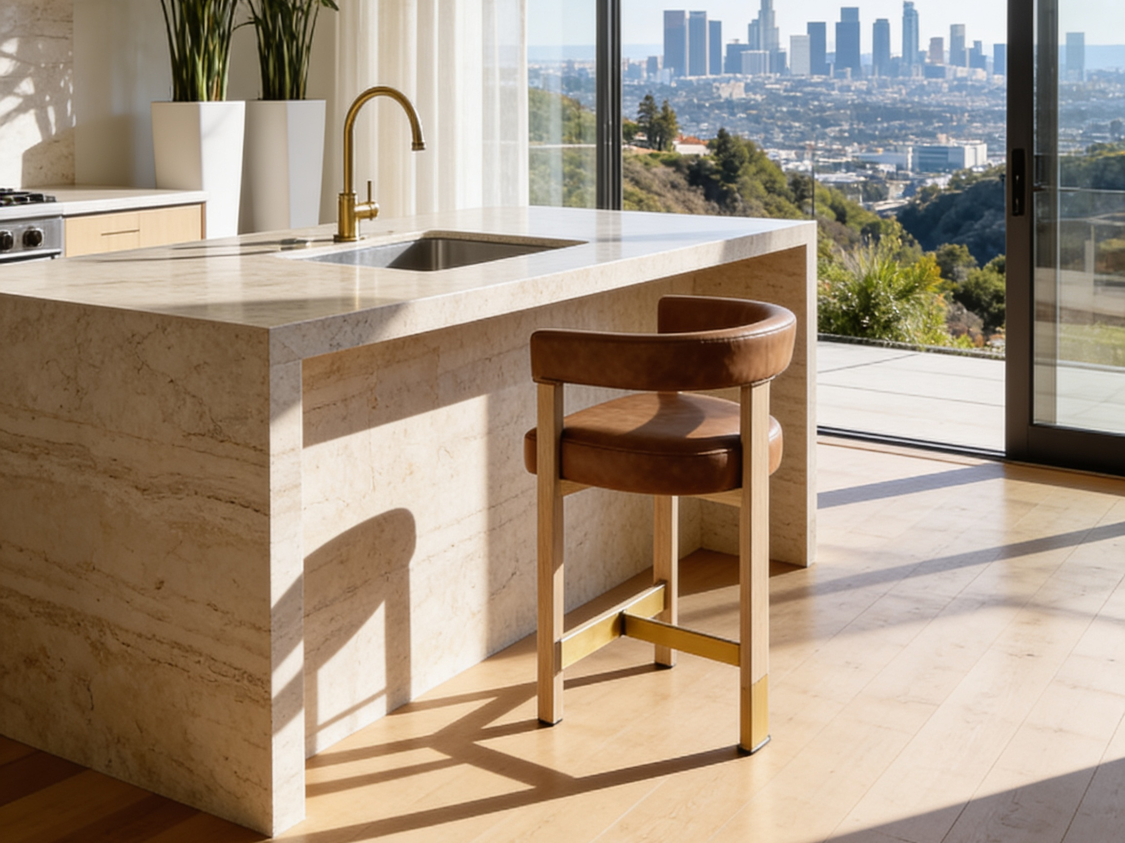 Darla Counter Chair Leather