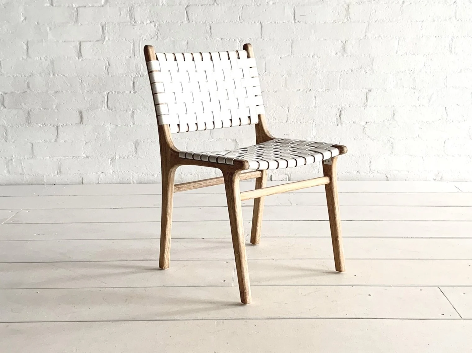 Rose White Leather Dining Chair