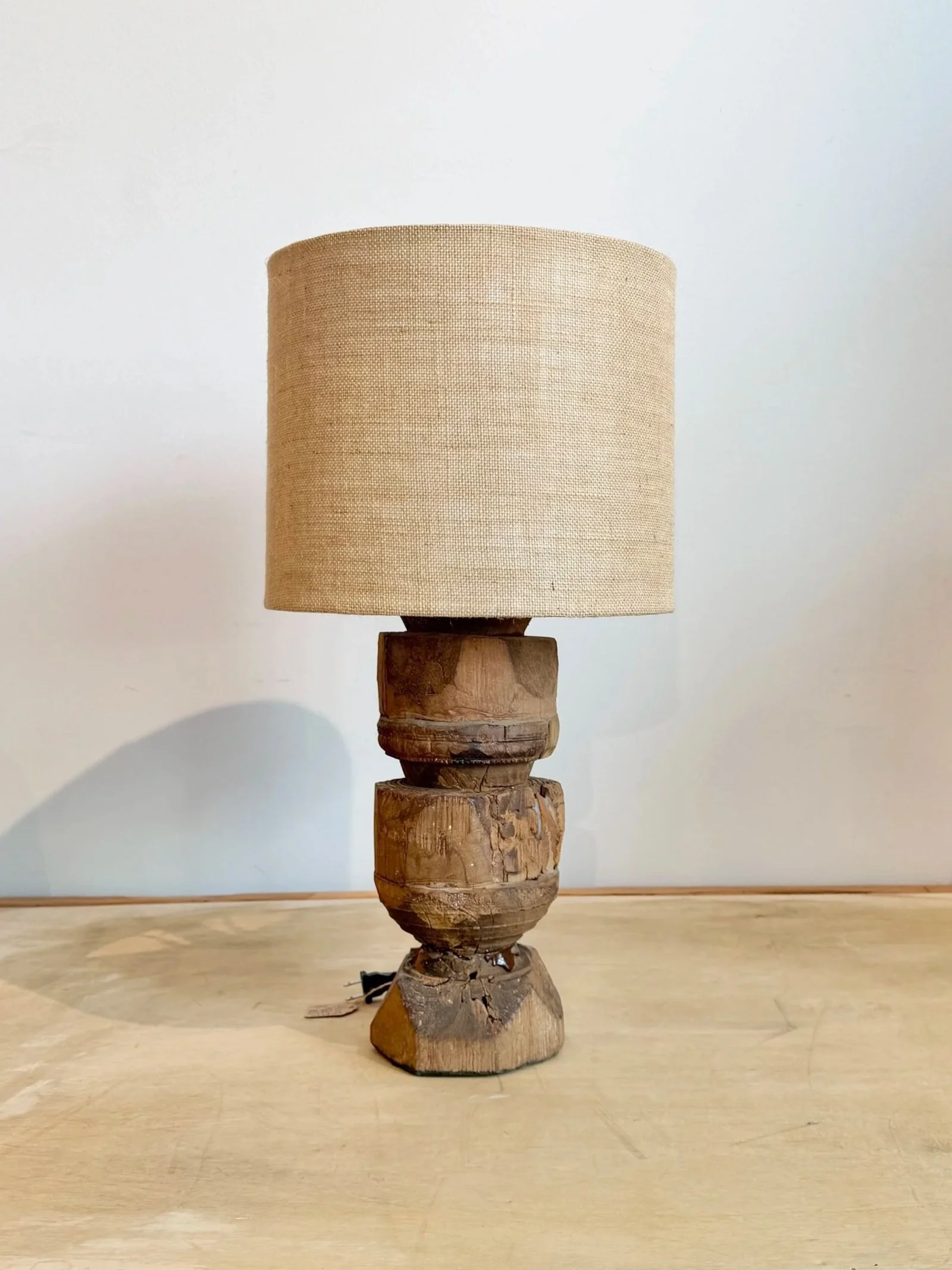 Table lamp wood antique