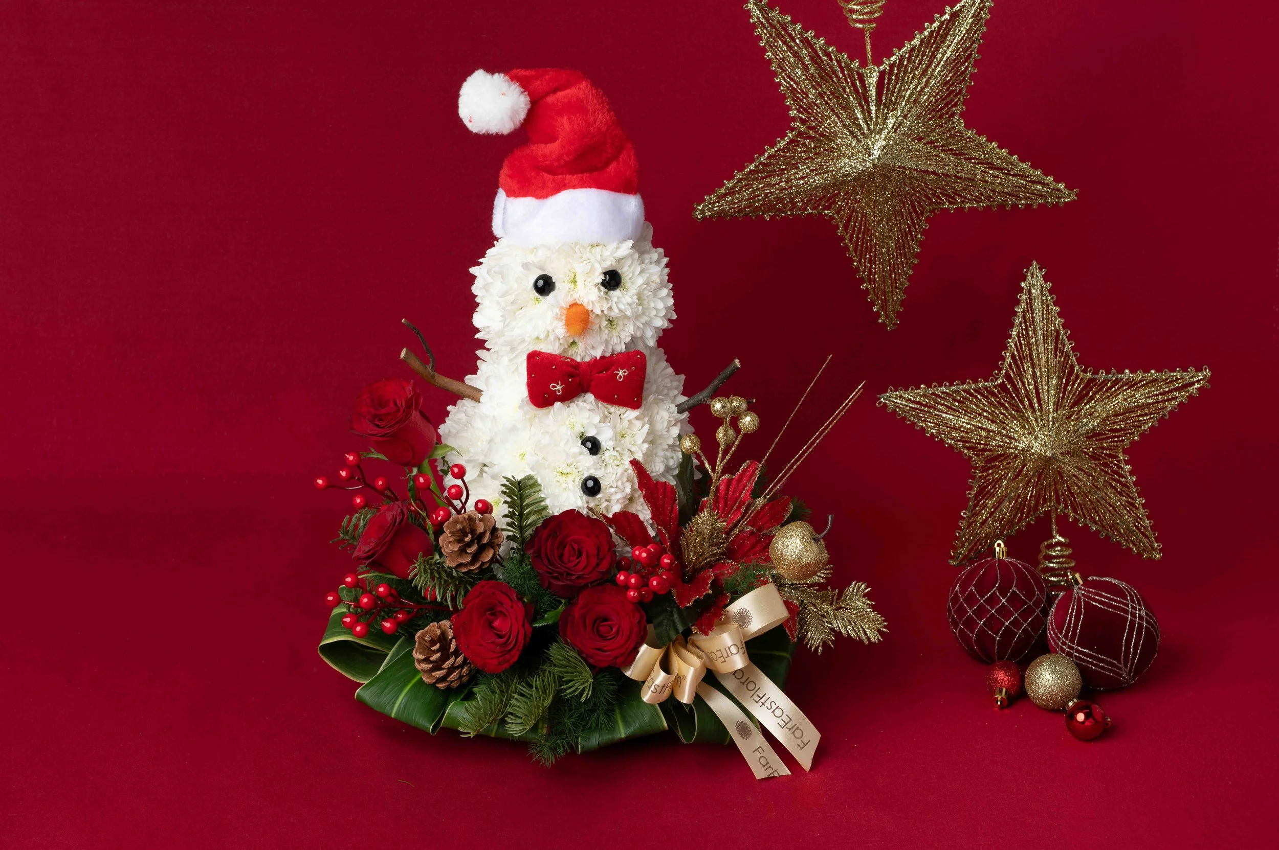 Christmas Floral arrangement snowman Product Photoshoot Singapore
