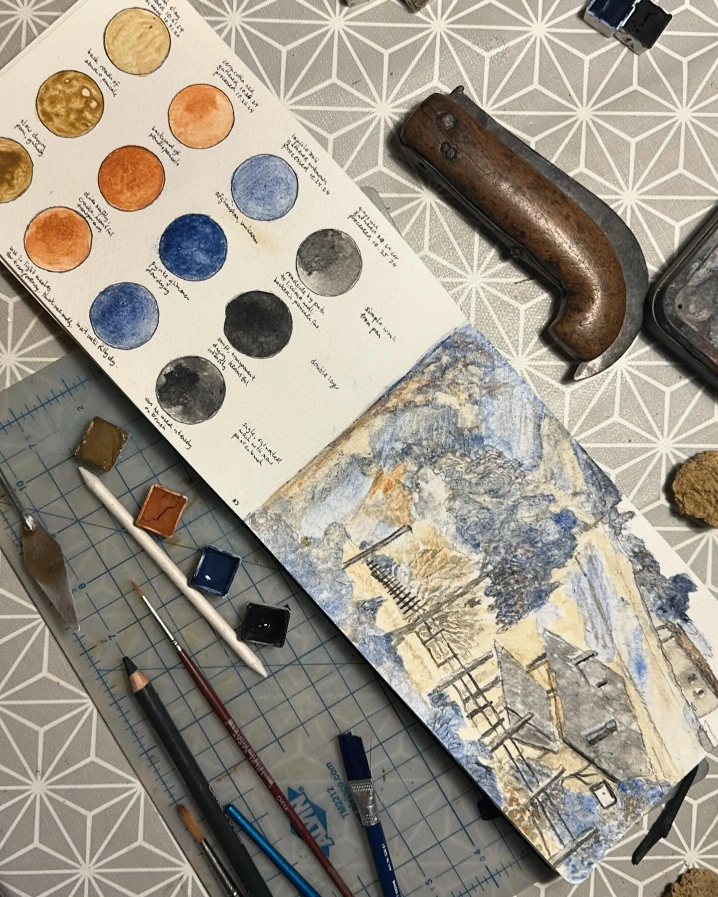 PANICALE DAY 11 // IN WHICH WE REACH A MIDPOINT OF THE RESIDENCY
I woke in a funk. With no one to account for my time, with no plan, and a muggy head from having overindulged in grappa as I painted the night before, I listened to the bells toll, and 