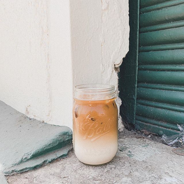 yesterday&rsquo;s little mason jar iced latte ombr&eacute; out in the wild #byocupclub