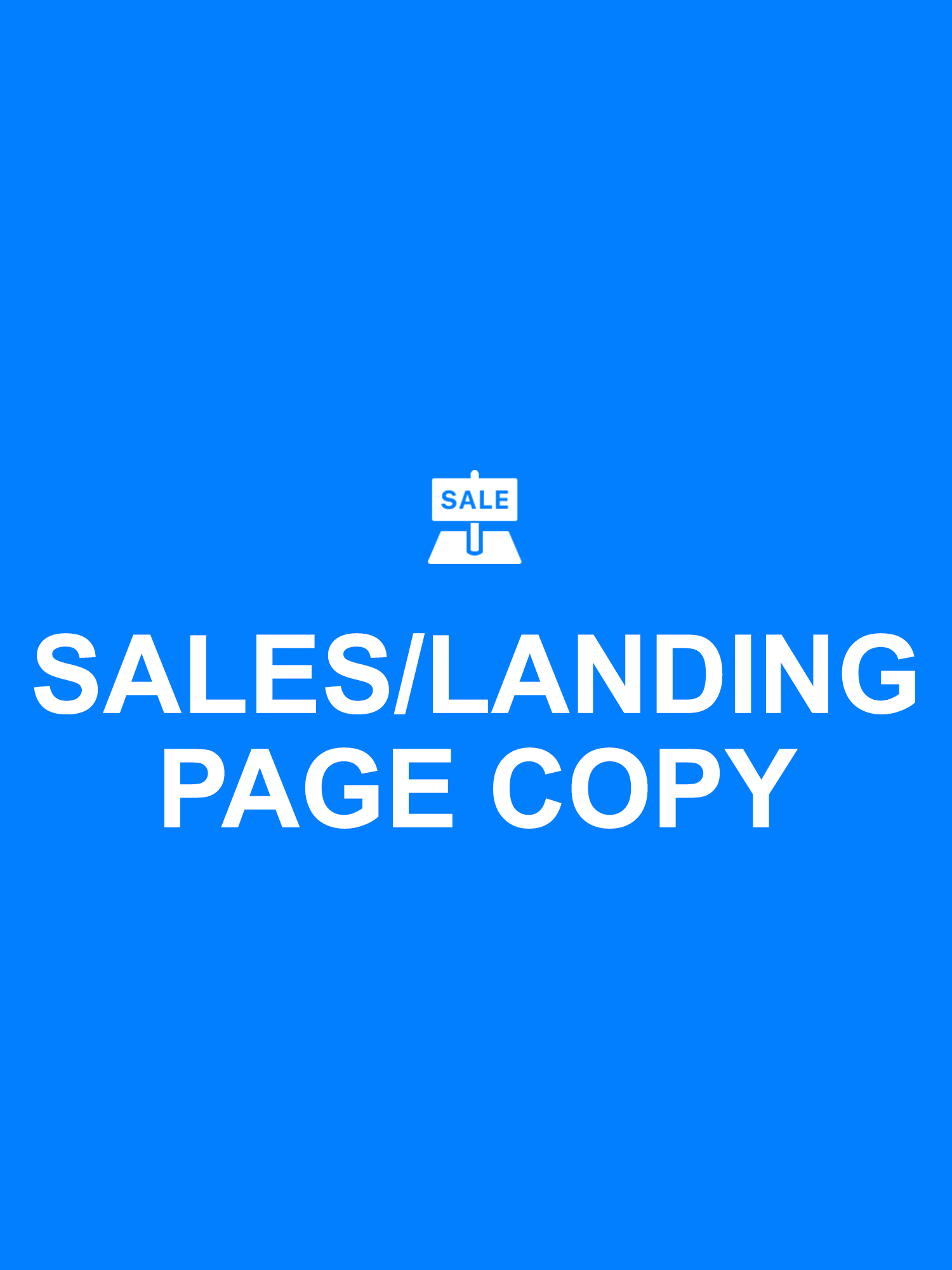 Sales &amp; Landing Page copy
