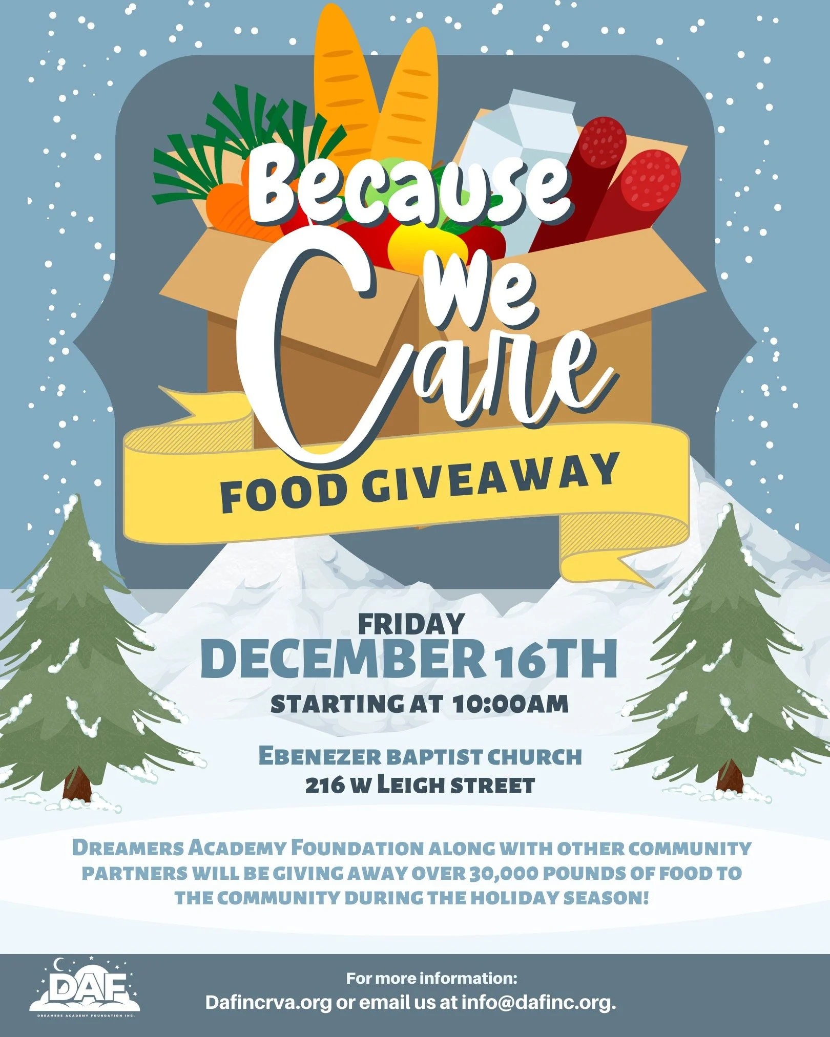 "Because We Care" Food Giveaway