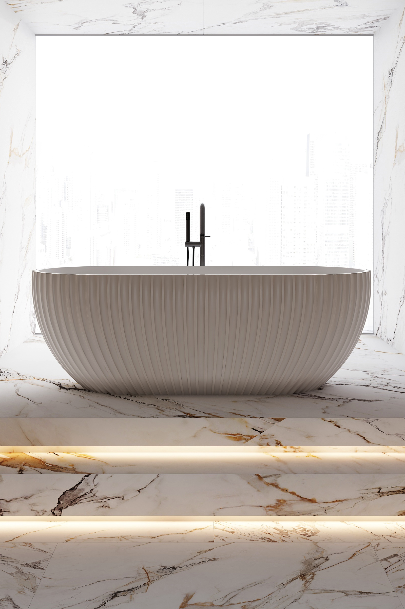 Nexia fluted freestanding bath