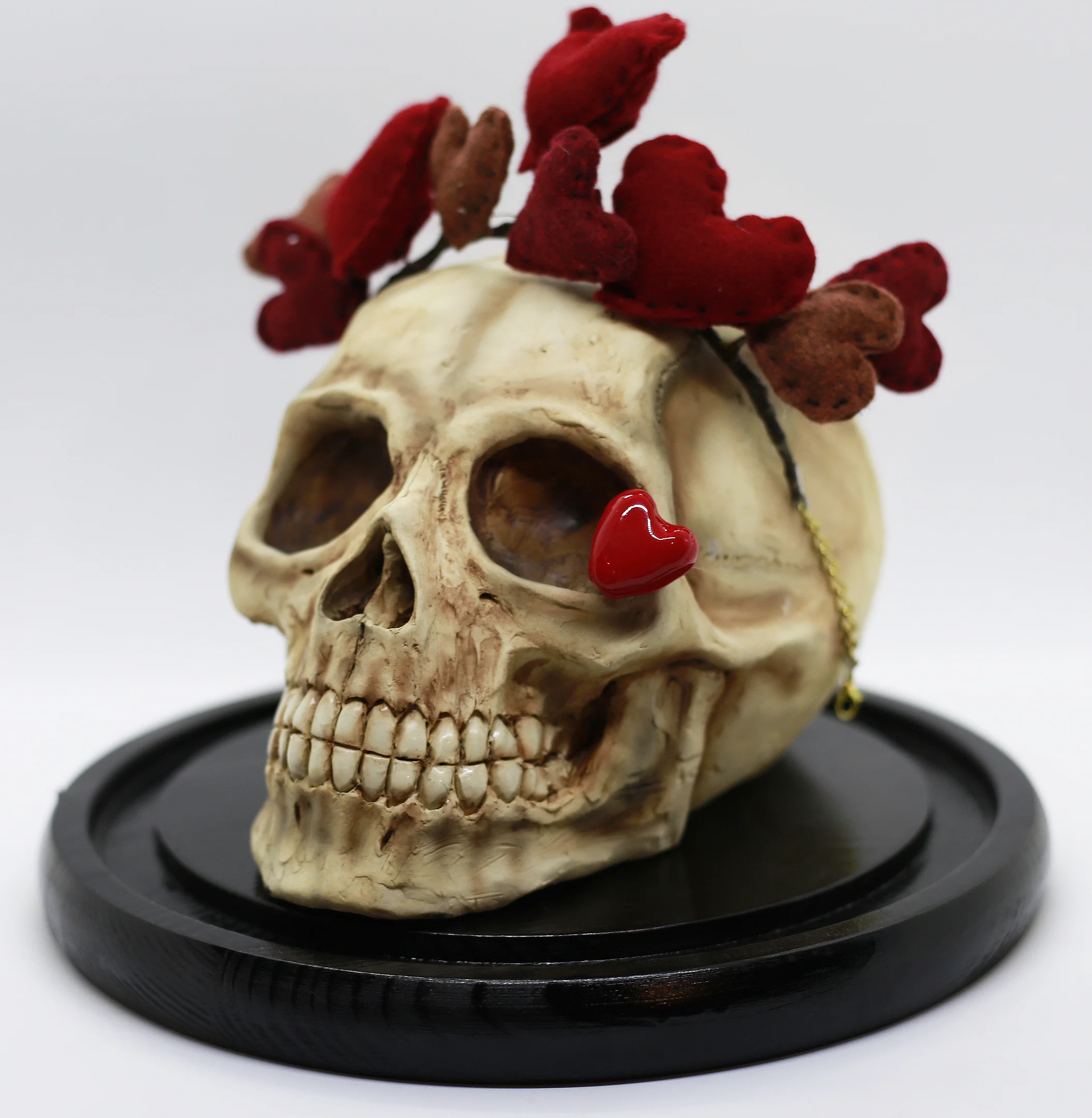 Skull w/ Felt Heart Crown