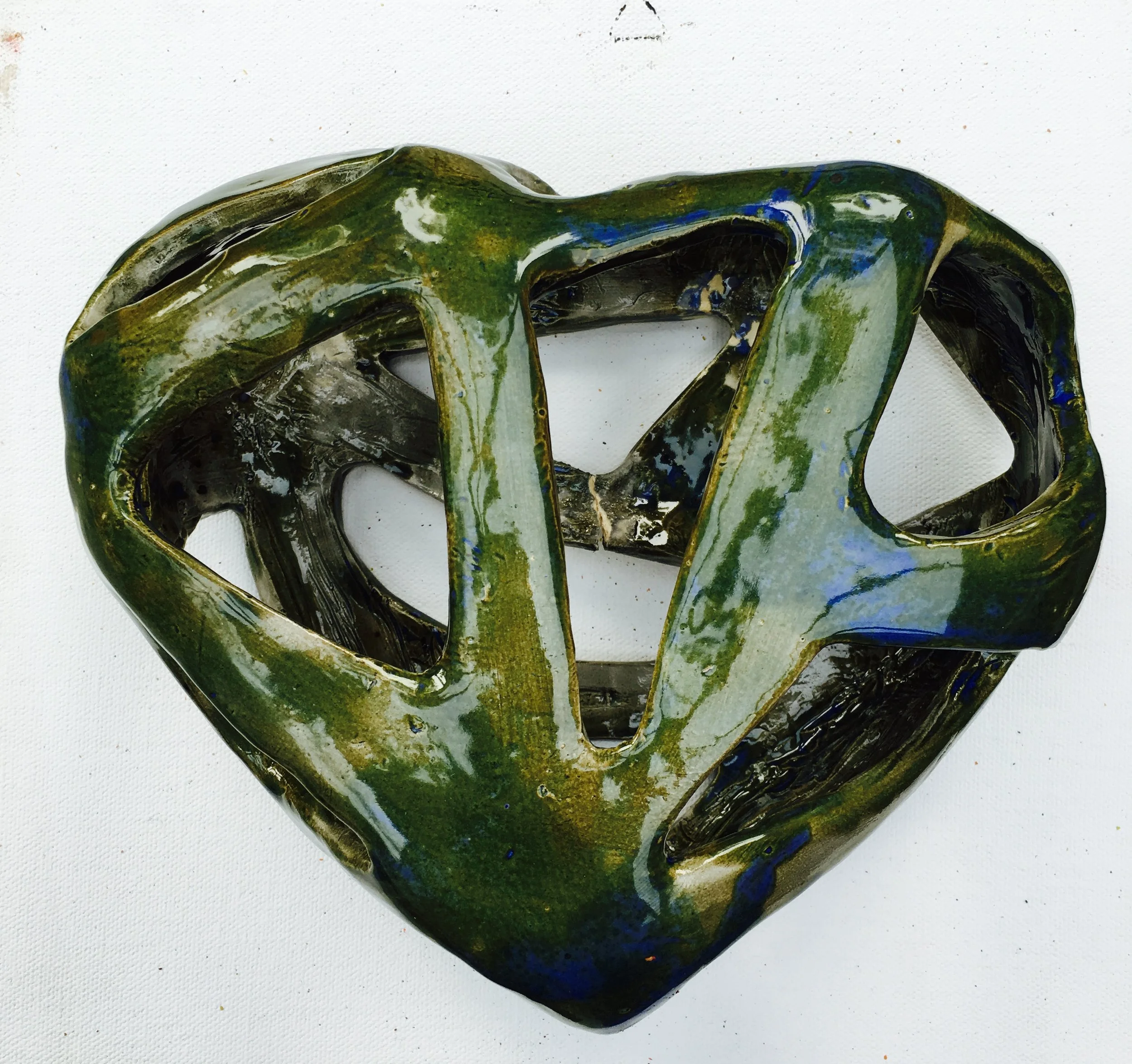 Green Glazed Heart