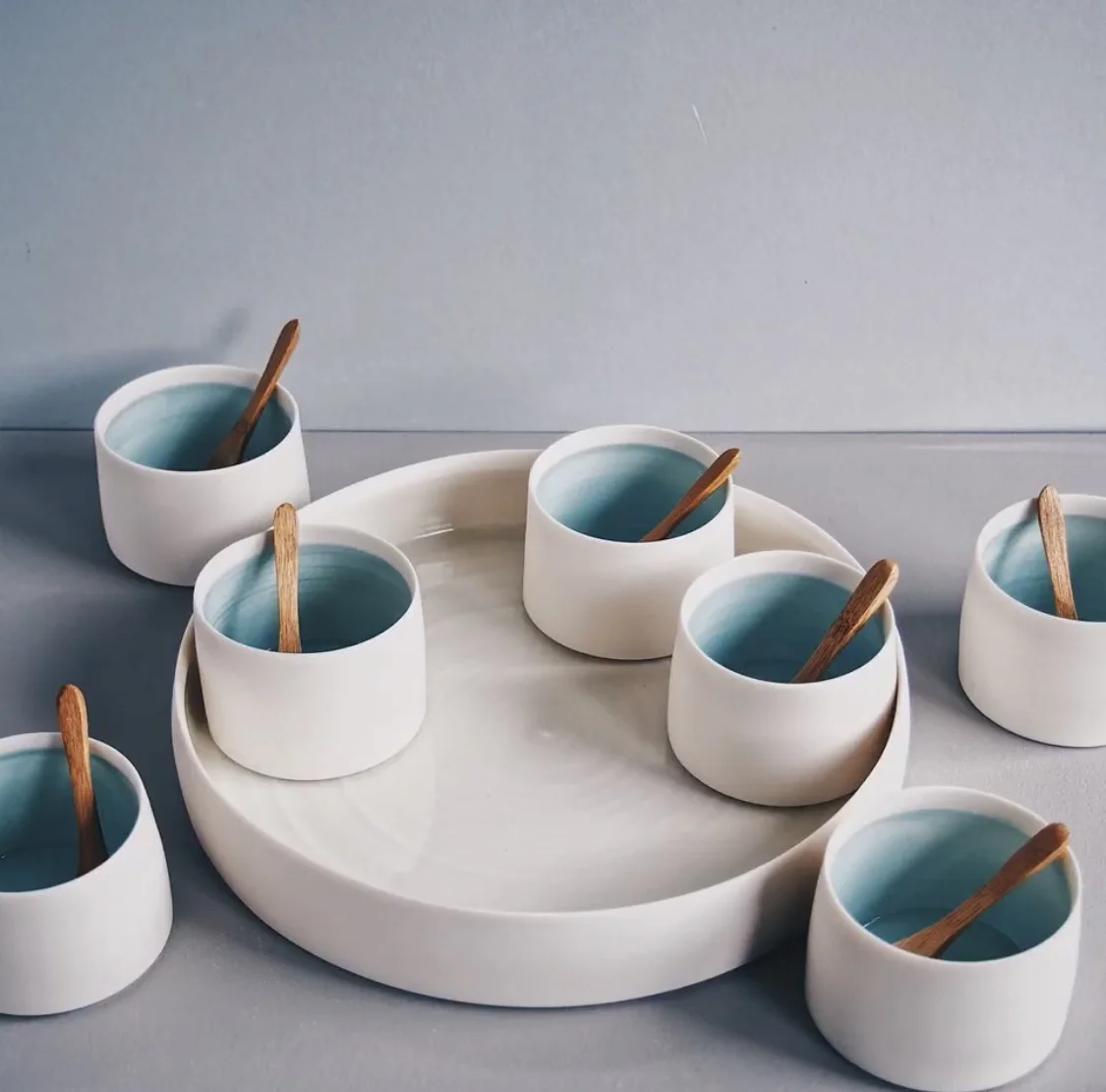 Set of Bowls on Serving Tray