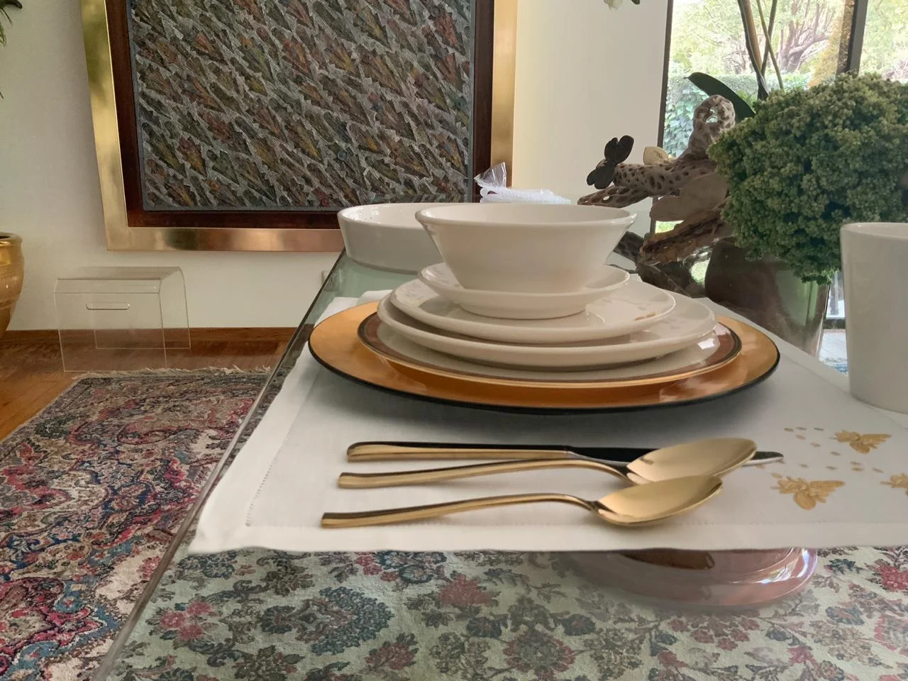 White Glazed Dining Set 