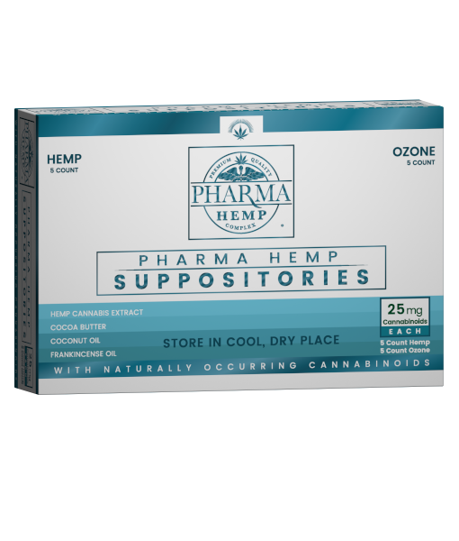 Hemp CBD Suppositories 25mg 10ct w/ Ozone