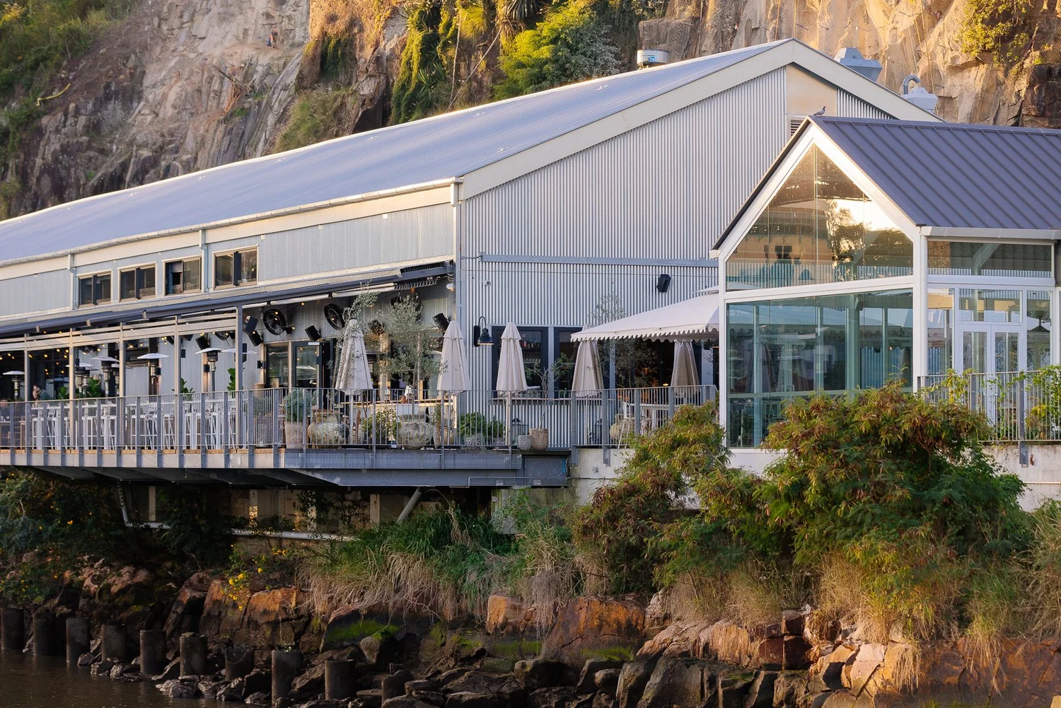 Ciao's full riverfront venue at Howard Smith Wharves, available for exclusive hire