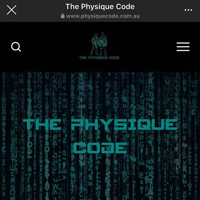 Our new website is live check it out! . 
https://www.physiquecode.com.au